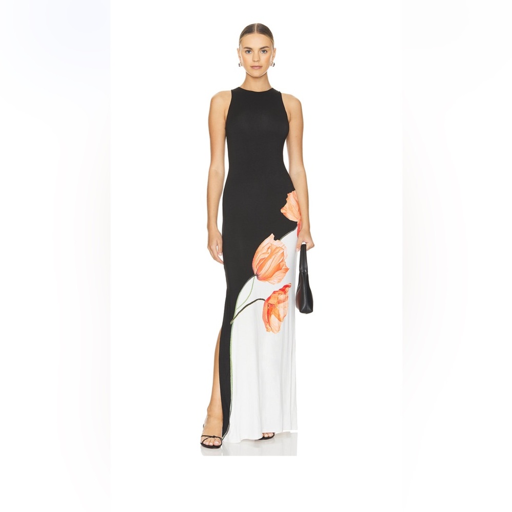 NWT Alice + Olivia Pania Maxi Dress in Dream Life Black - Size 6